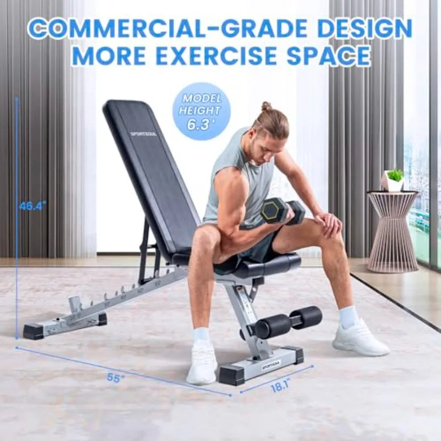Hign-concerned Adjustable Weight Bench For Home Gym And Strength Training
