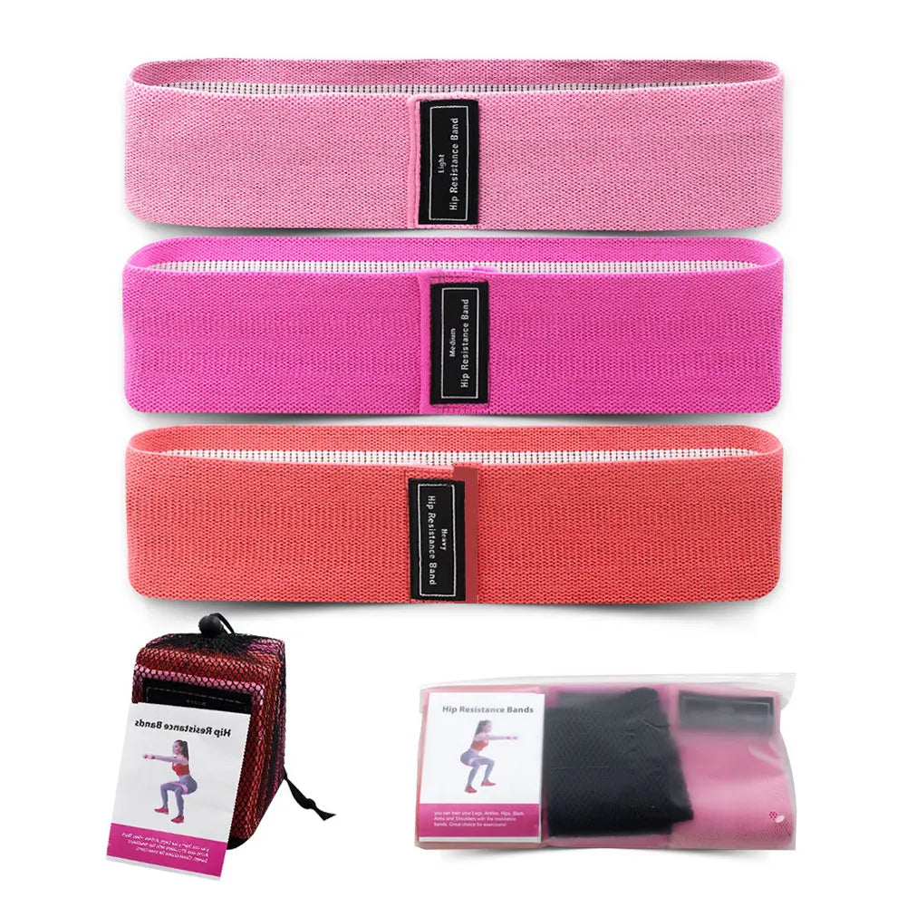 Three Pack Resistance Bands Set Non Slip Booty Bands Workout