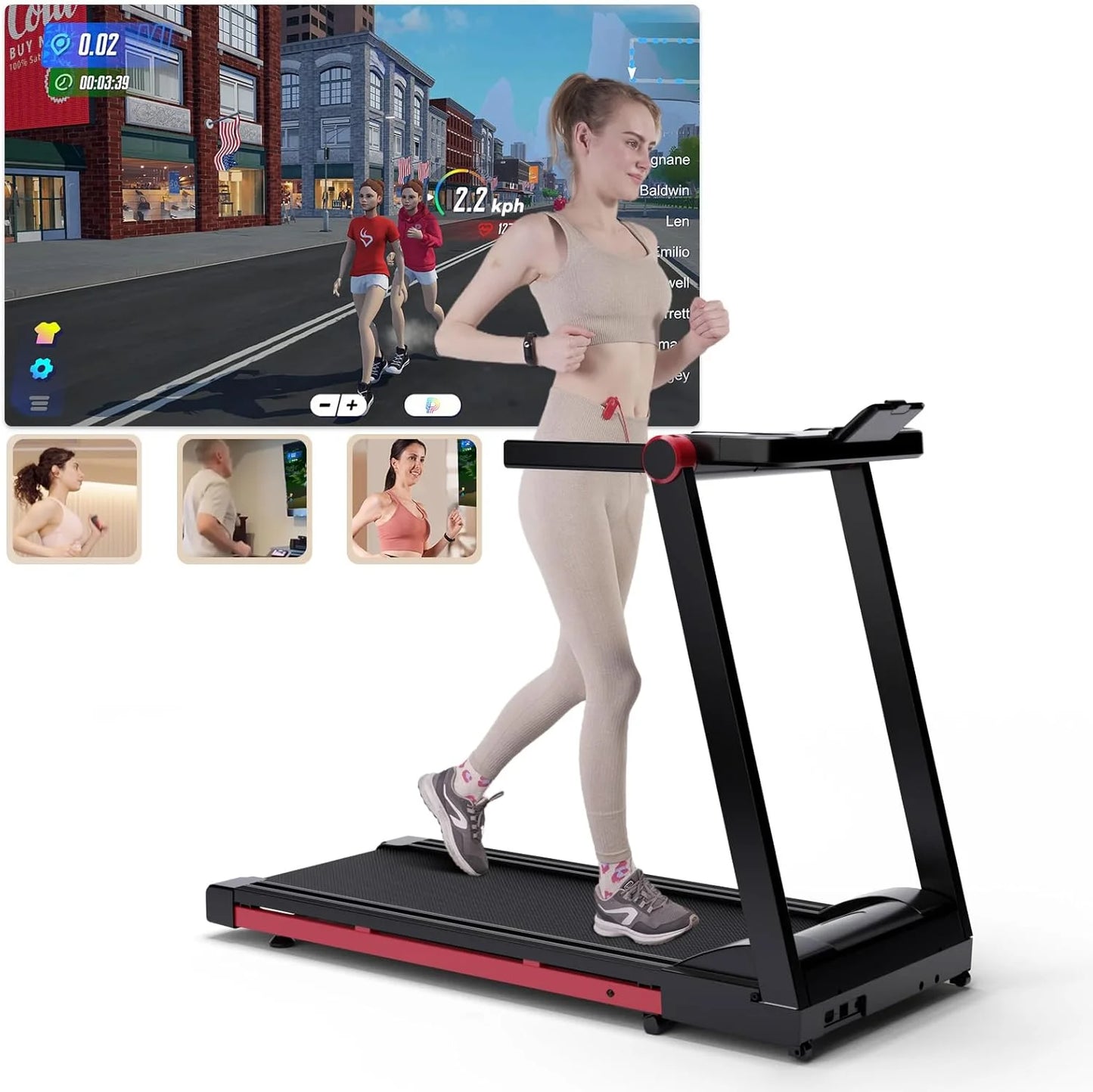 Driving Power 3.5HP Foldable Treadmill with Six Percent Incline