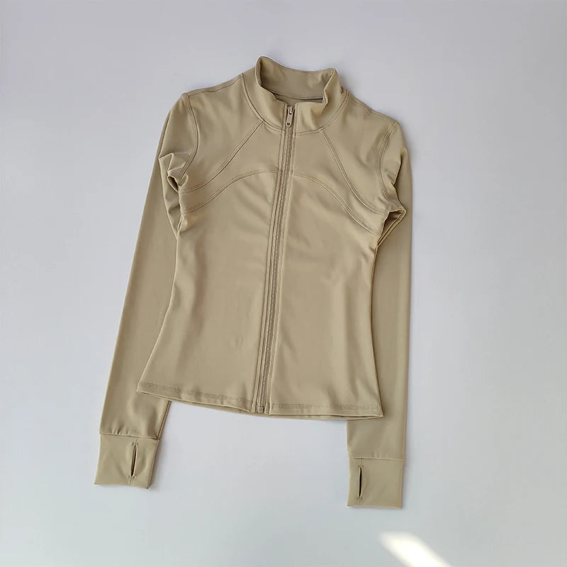 SKINOFSKIN Womens Stand Collar Yoga Jacket Windproof Running Top