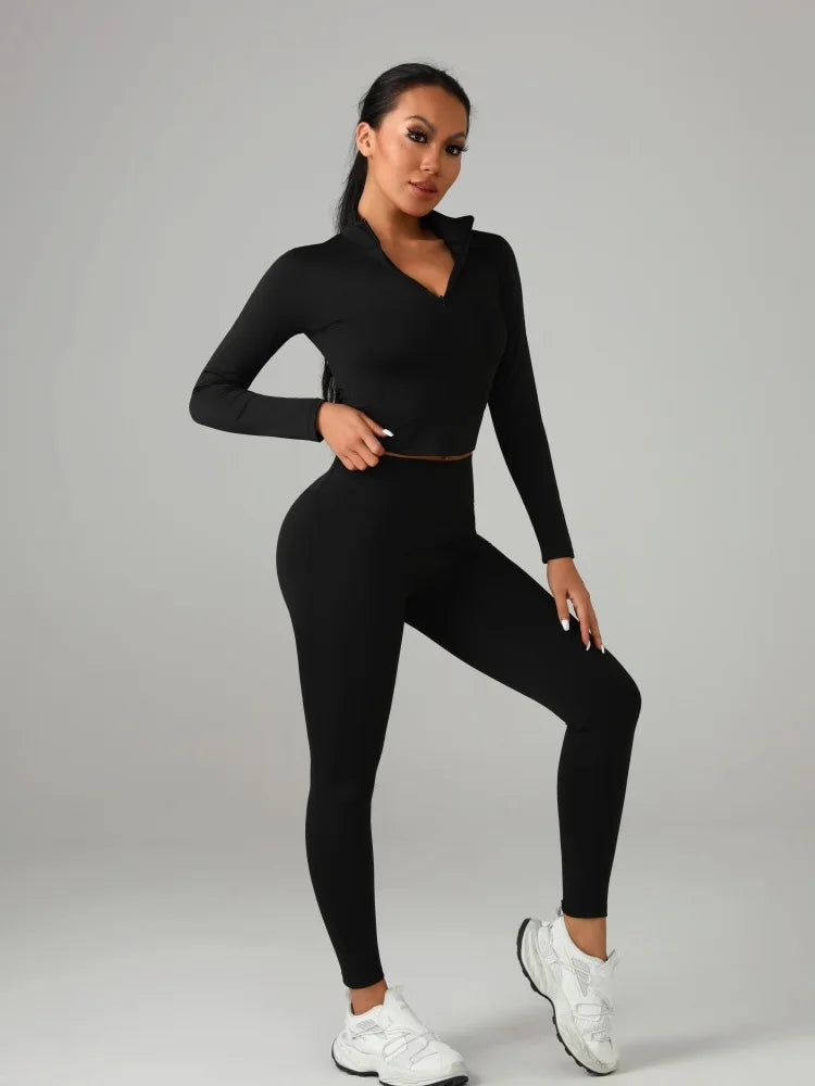 Zhejiang Womens Fitted Yoga Set Polyester Knit Activewear