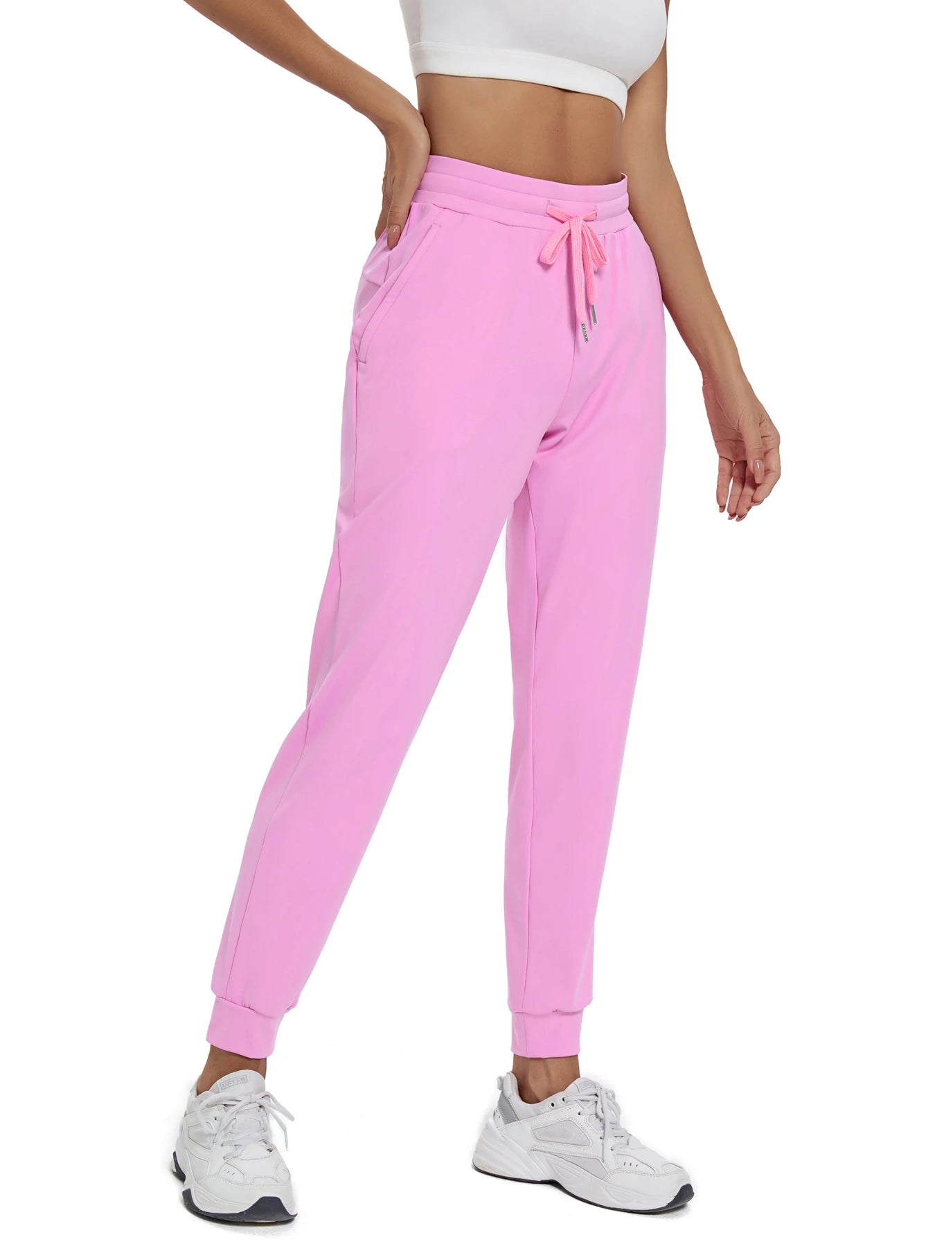 CN Fujian Women's High Waisted Joggers With Slash Pockets