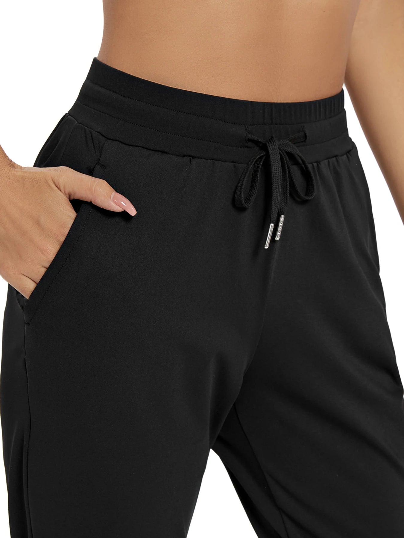 CN Fujian Women's High Waisted Joggers With Slash Pockets