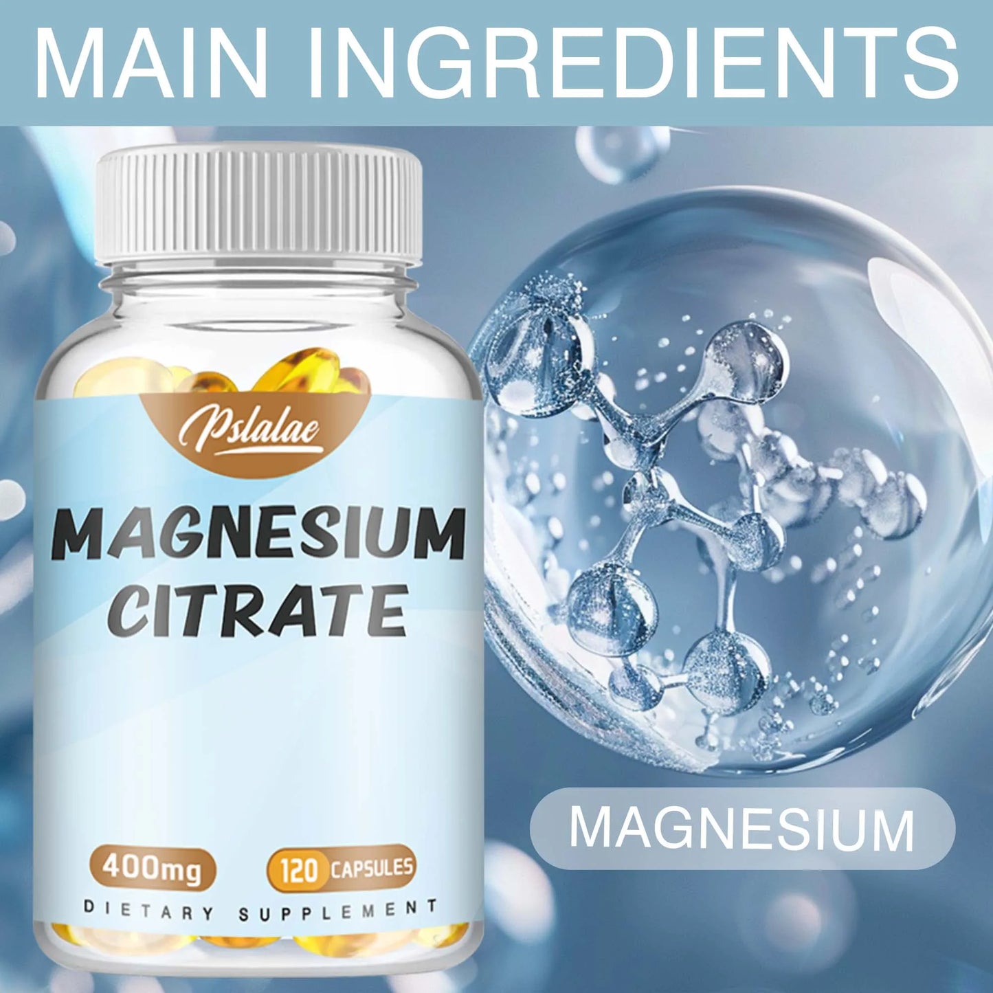 PslalaeCharge Magnesium Citrate Capsules For Muscle And Nervous System Health