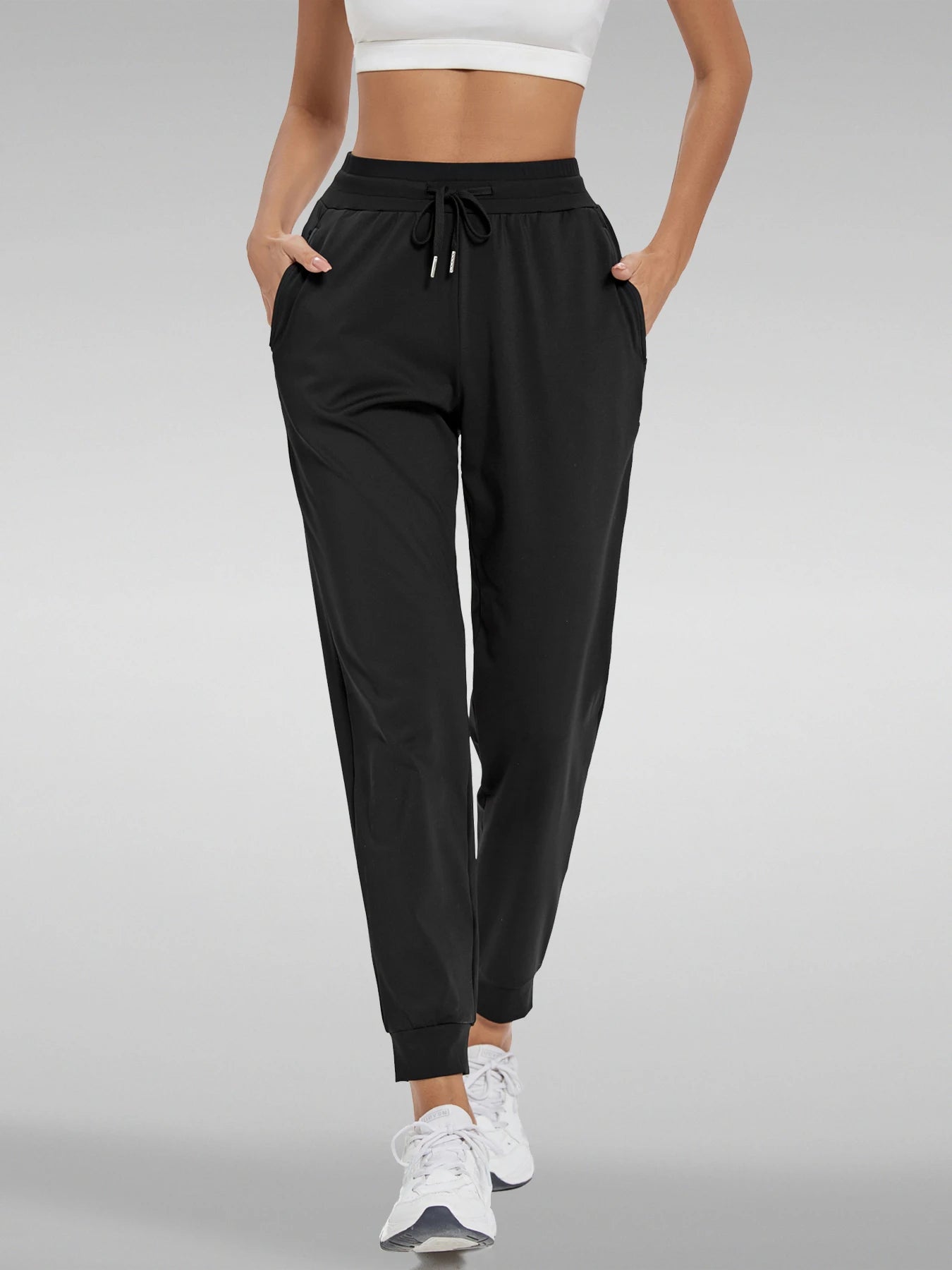 CN Fujian Women's High Waisted Joggers With Slash Pockets