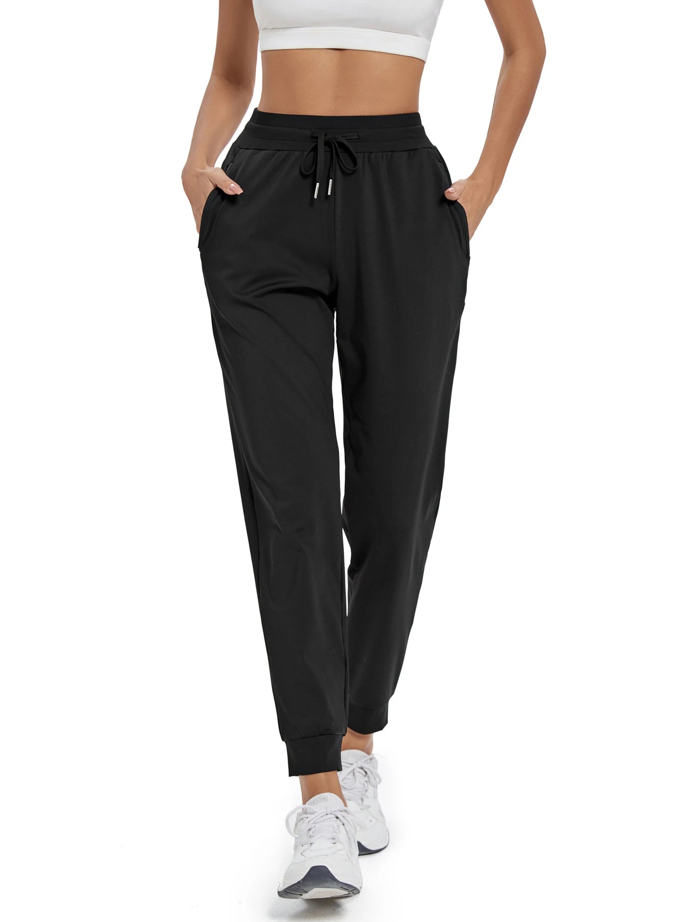 CN Fujian Women's High Waisted Joggers With Slash Pockets