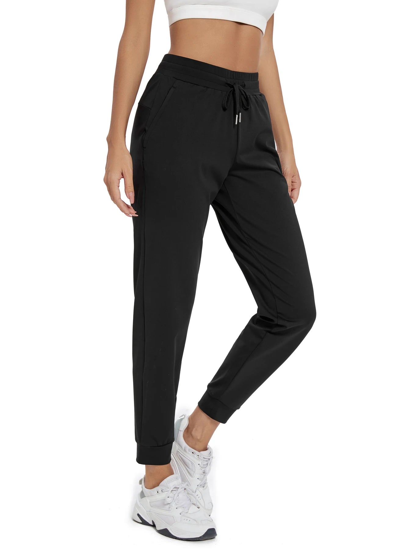 CN Fujian Women's High Waisted Joggers With Slash Pockets
