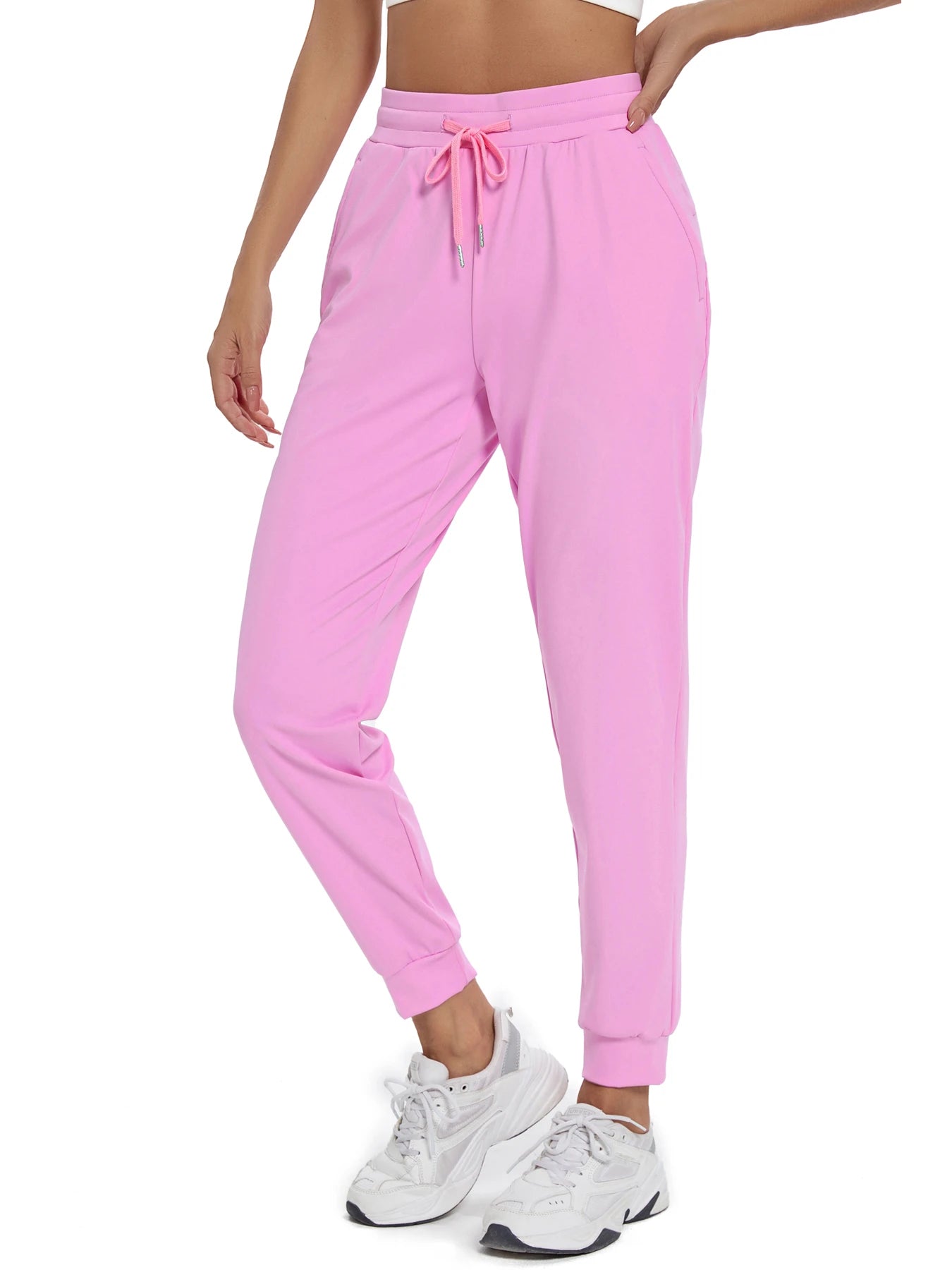 CN Fujian Women's High Waisted Joggers With Slash Pockets