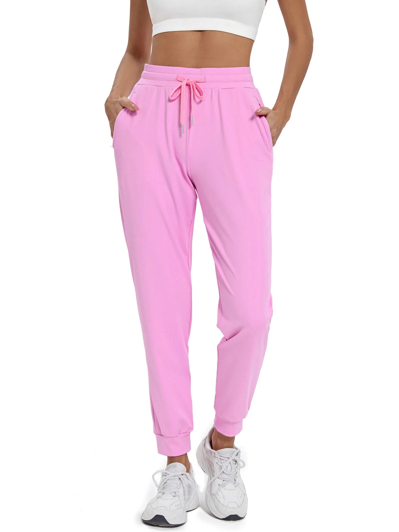 CN Fujian Women's High Waisted Joggers With Slash Pockets