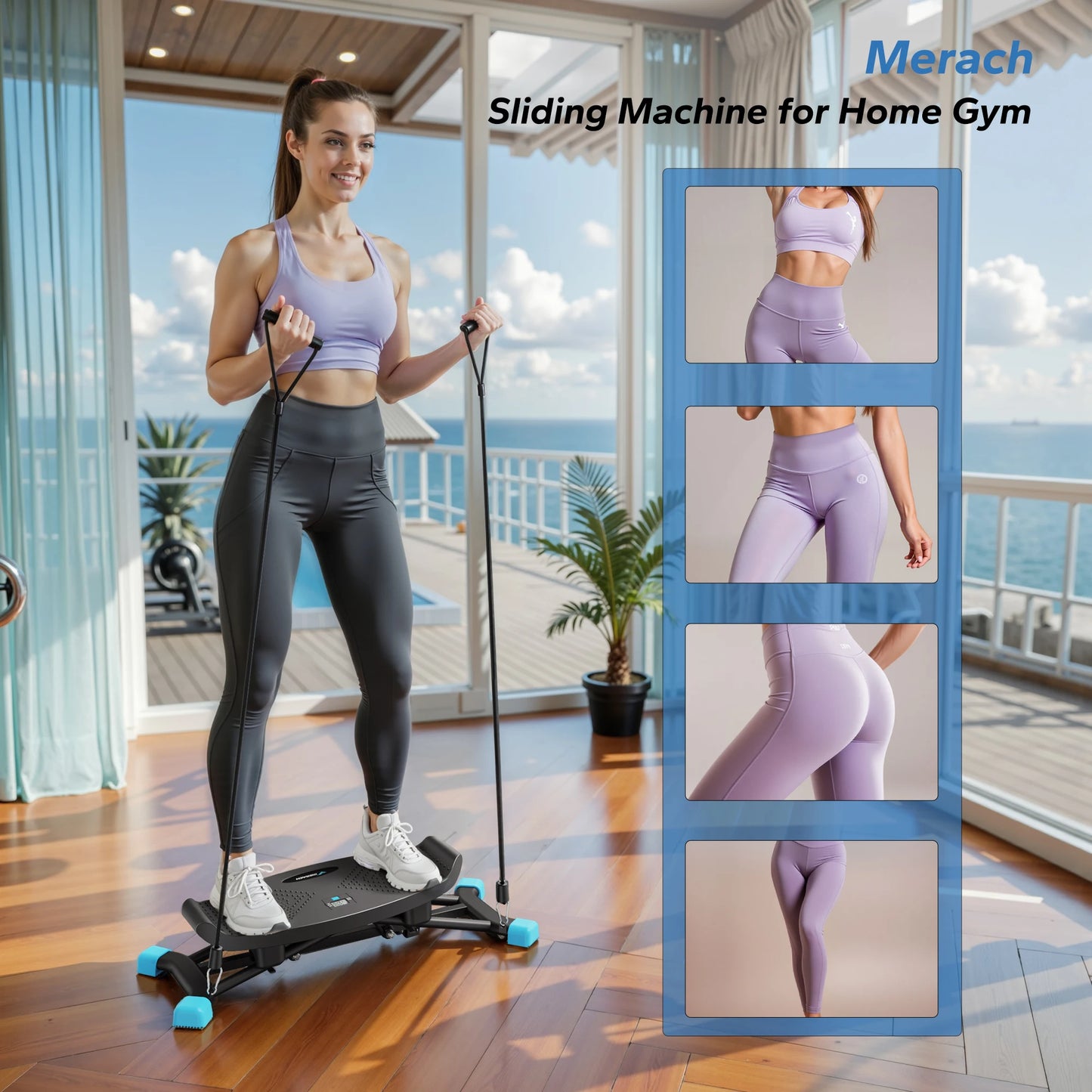MERACH Ski Machine Simulated Ski Training Full Body Cardio Fitness