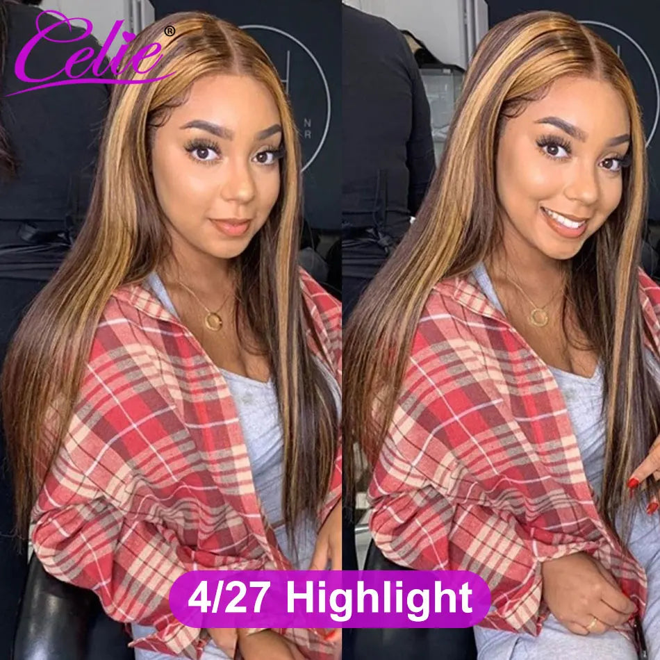Celie Remy Human Hair Straight HD Lace Front Wig Premium
