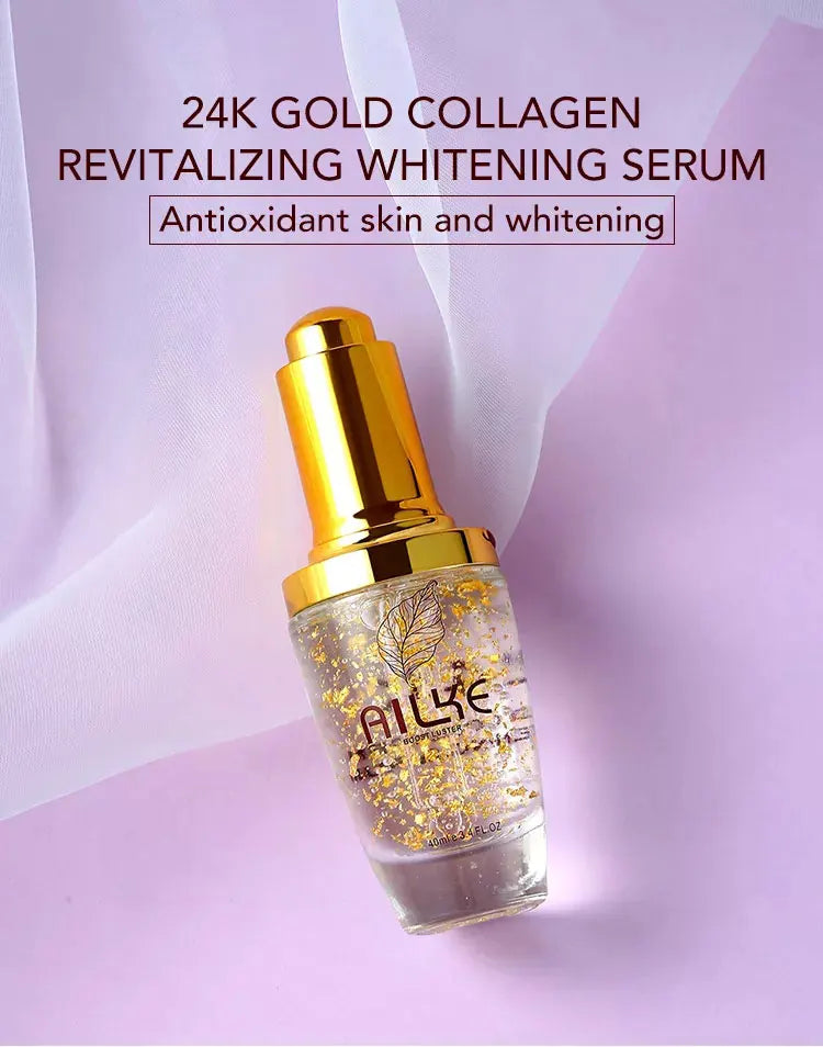 AILKE 24K Gold Facial Serum Hyaluronic Acid Whitening Moisturizing