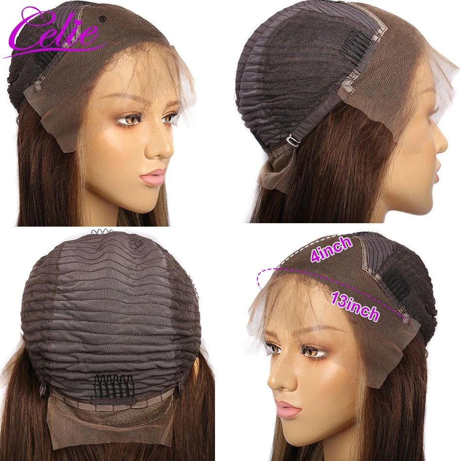 Celie Remy Human Hair Straight HD Lace Front Wig Premium