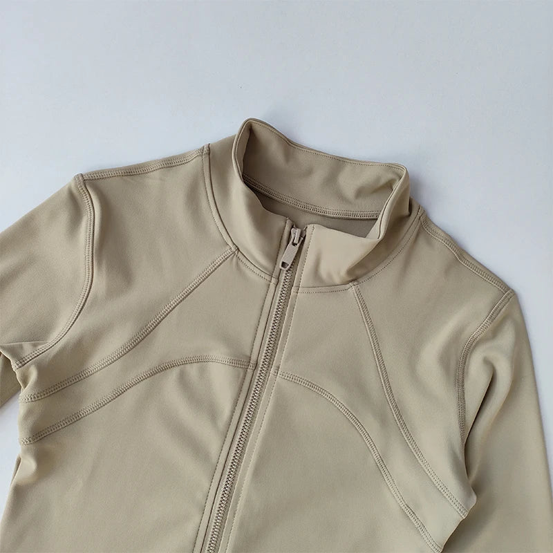 SKINOFSKIN Womens Stand Collar Yoga Jacket Windproof Running Top