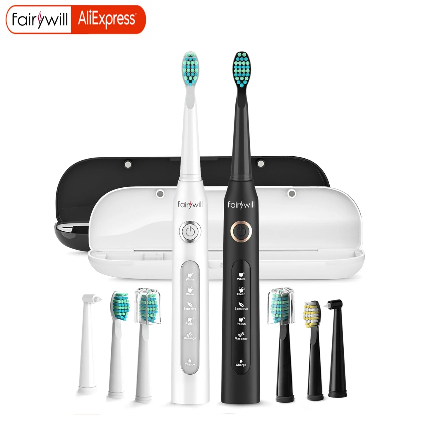 Fairywill FW D7 Sonic Electric Toothbrush Set With USB Charge
