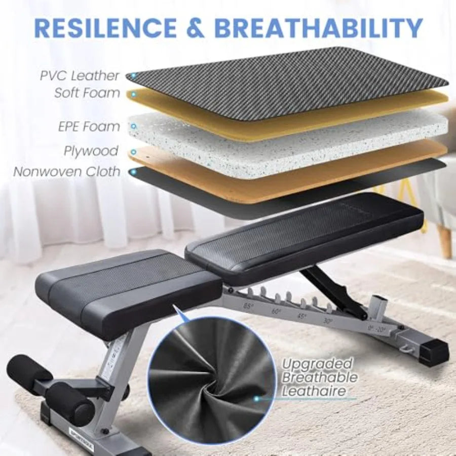 Hign-concerned Adjustable Weight Bench For Home Gym And Strength Training