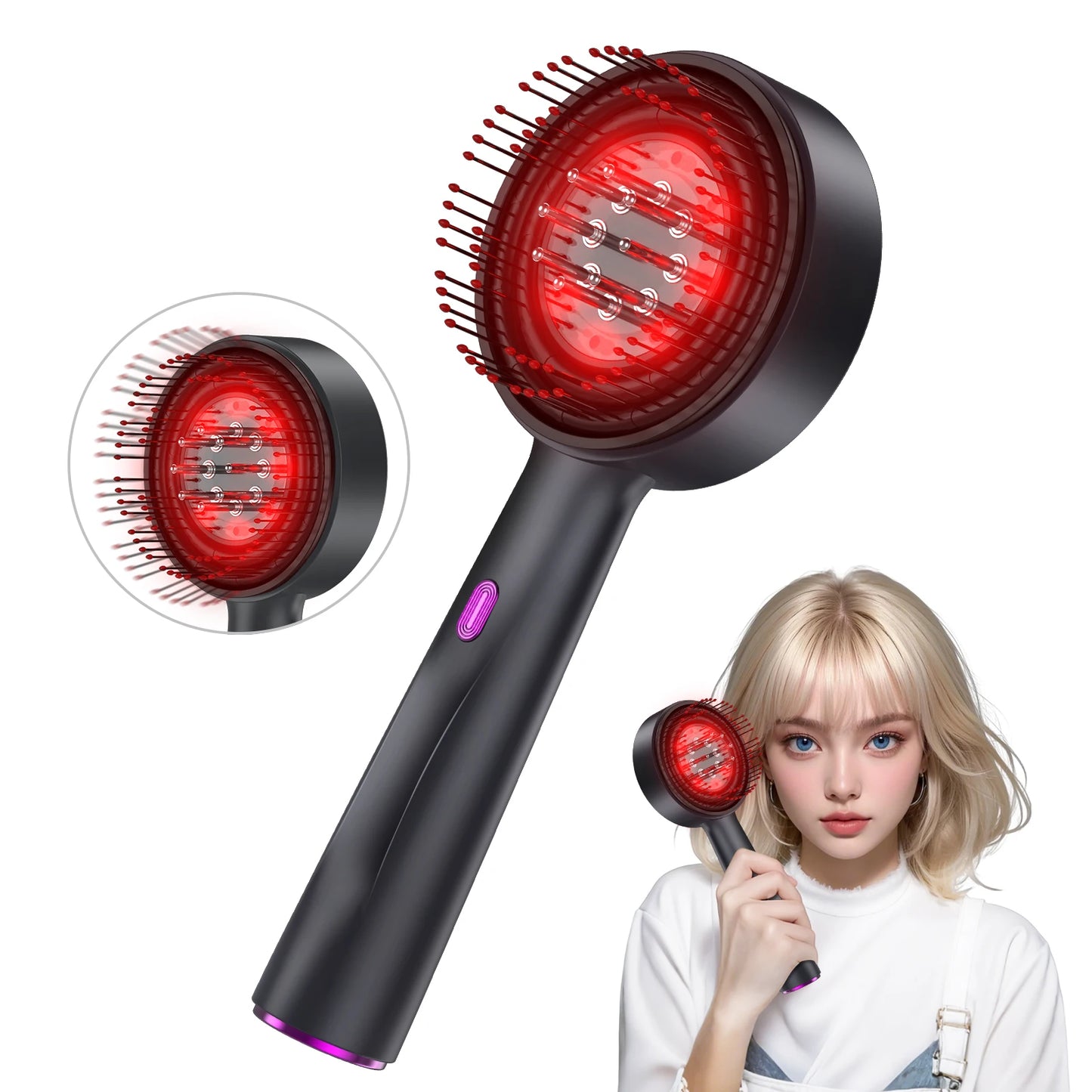 Hign-concerned Electric Vibration Massage Comb Red Light Hair Follicle Growth