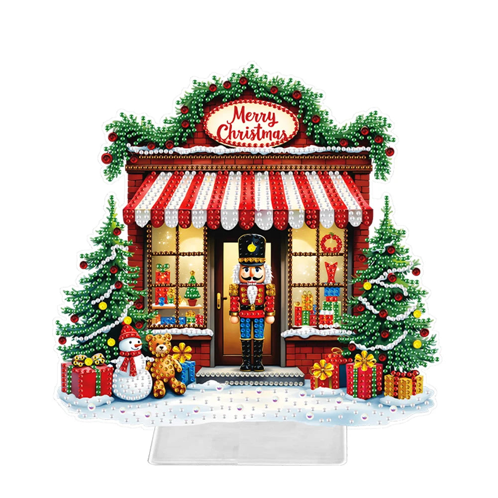 Desktop Diamond Art Kits Acrylic Christmas Merry Go Round Rhinestones Ornament