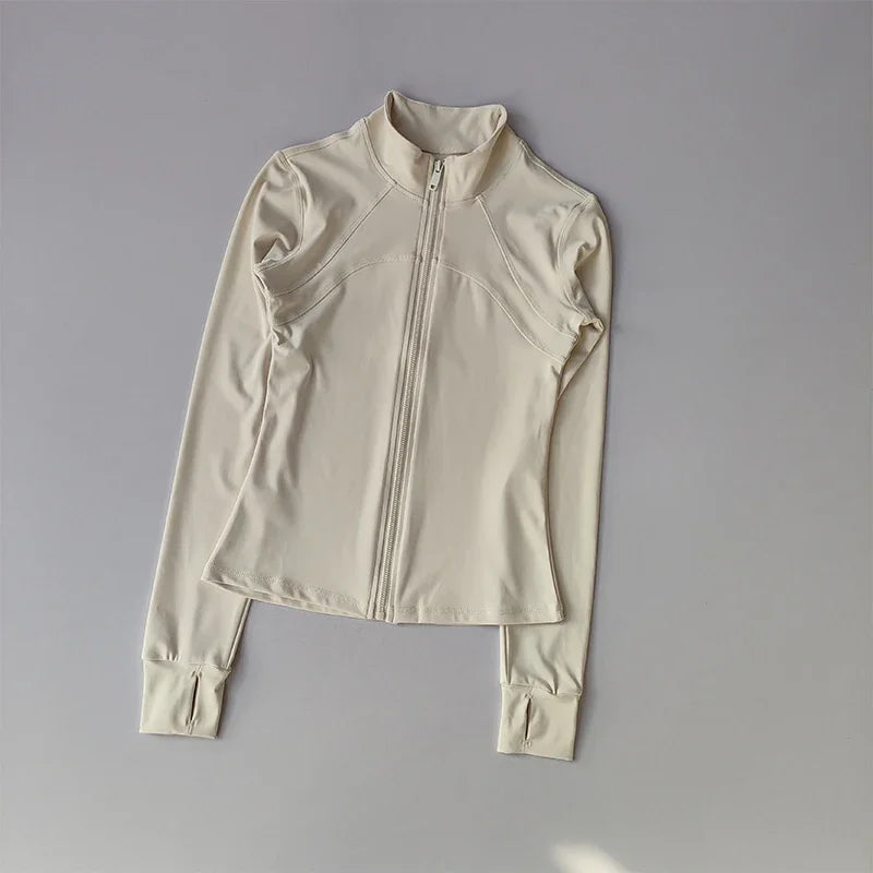 SKINOFSKIN Womens Stand Collar Yoga Jacket Windproof Running Top