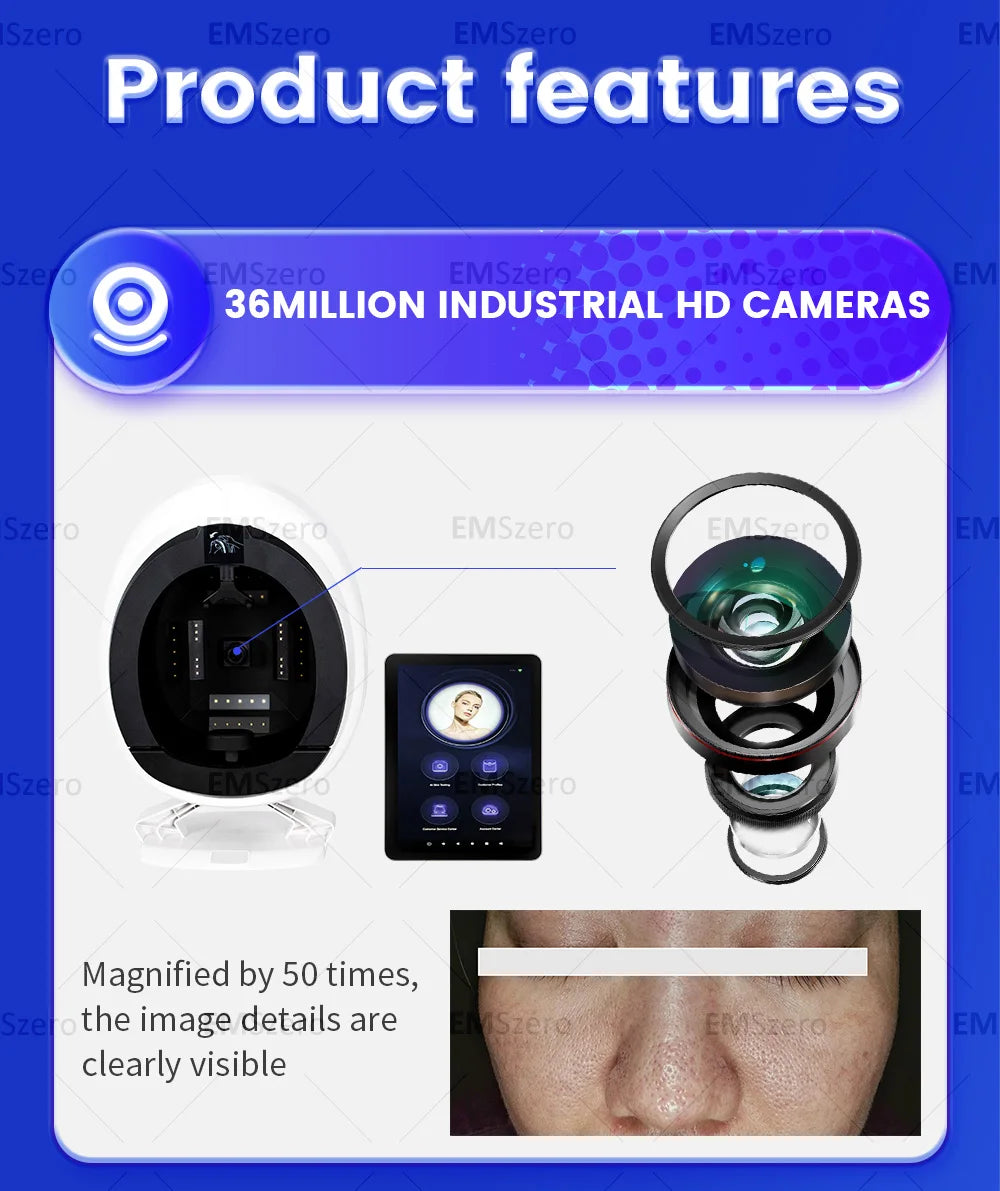 AISIA Q1 3D Facial Skin Analyzer Machine 8 Light Spectrum