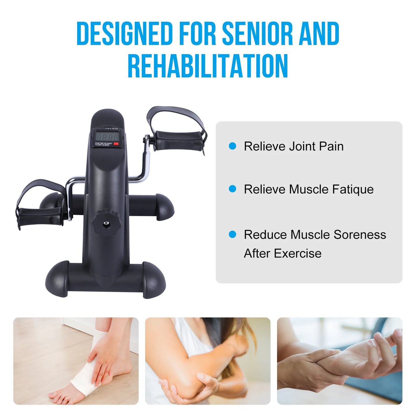 Stepper Exercise Bike LCD Screen Portable Multi-Function Pedal Exerciser