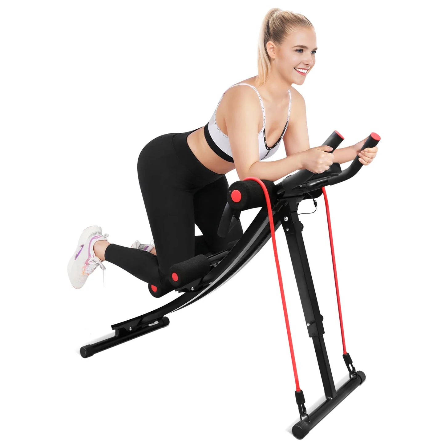 GIKPAL Foldable Ab Machine For Home Gym Abdominal Trainer LCD Display