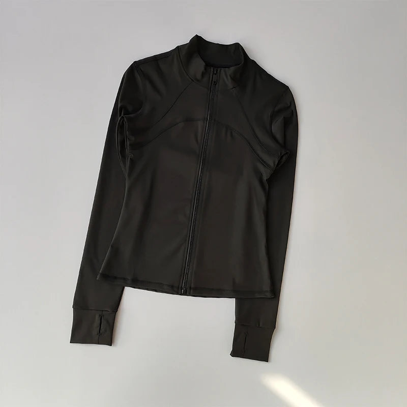 SKINOFSKIN Womens Stand Collar Yoga Jacket Windproof Running Top