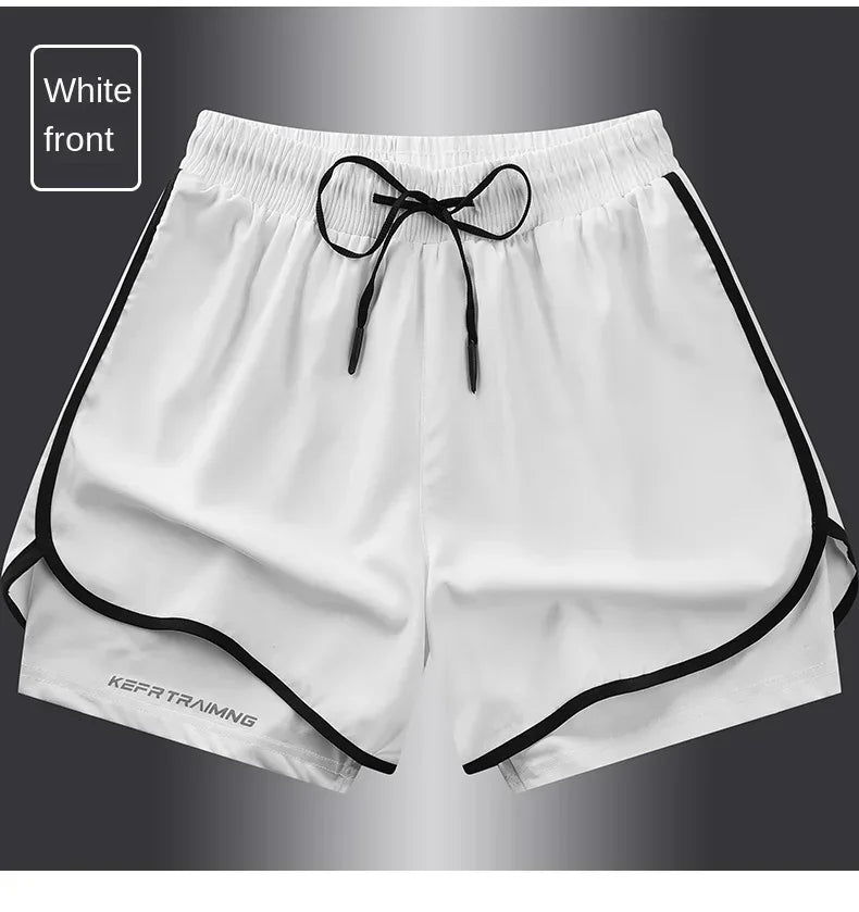Unisex Polyester Running Shorts Double Layer Anti Glare For Sports