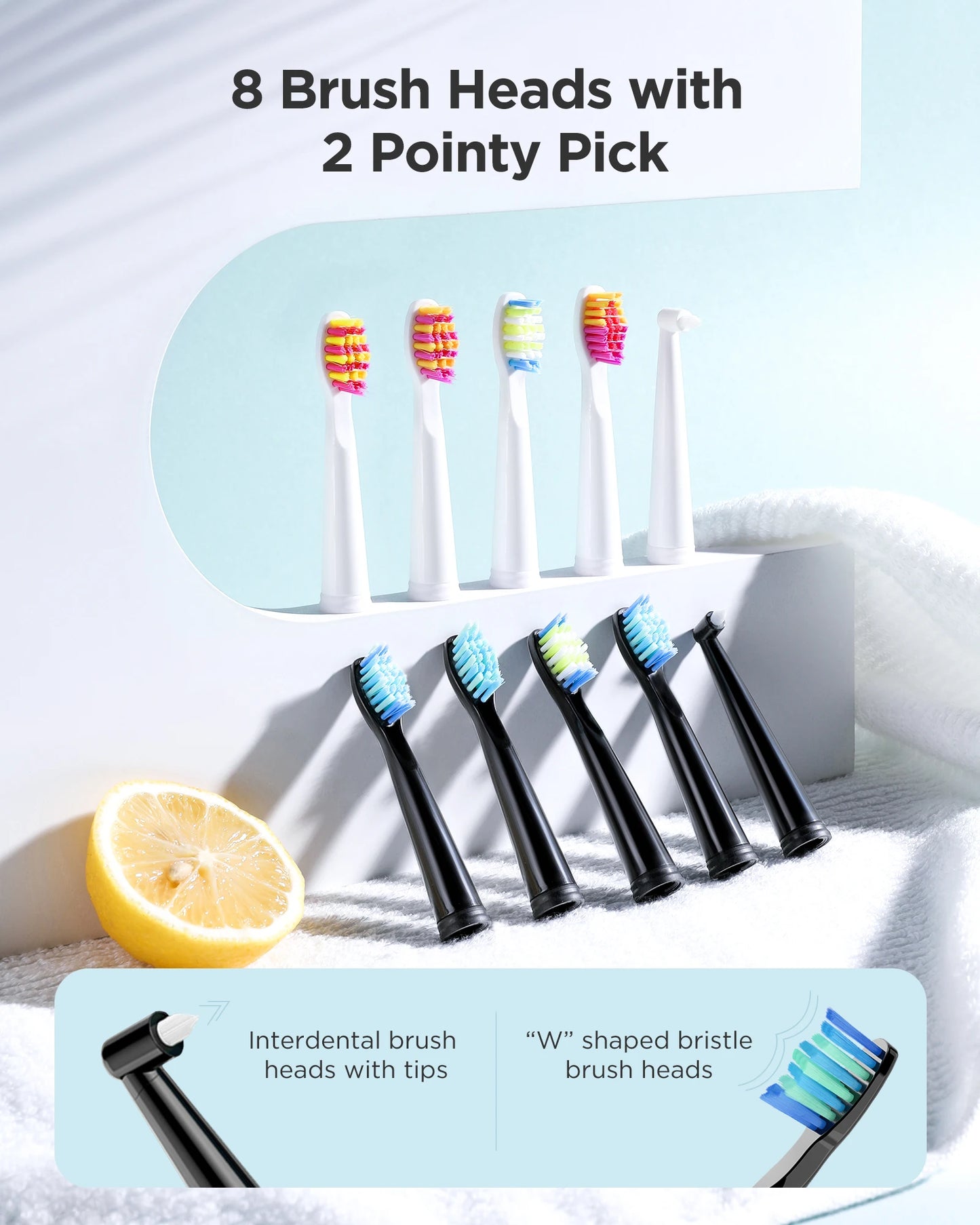 Fairywill FW D7 Sonic Electric Toothbrush Set With USB Charge
