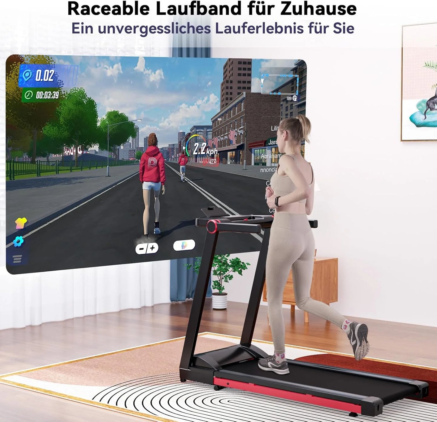 Driving Power 3.5HP Foldable Treadmill with Six Percent Incline