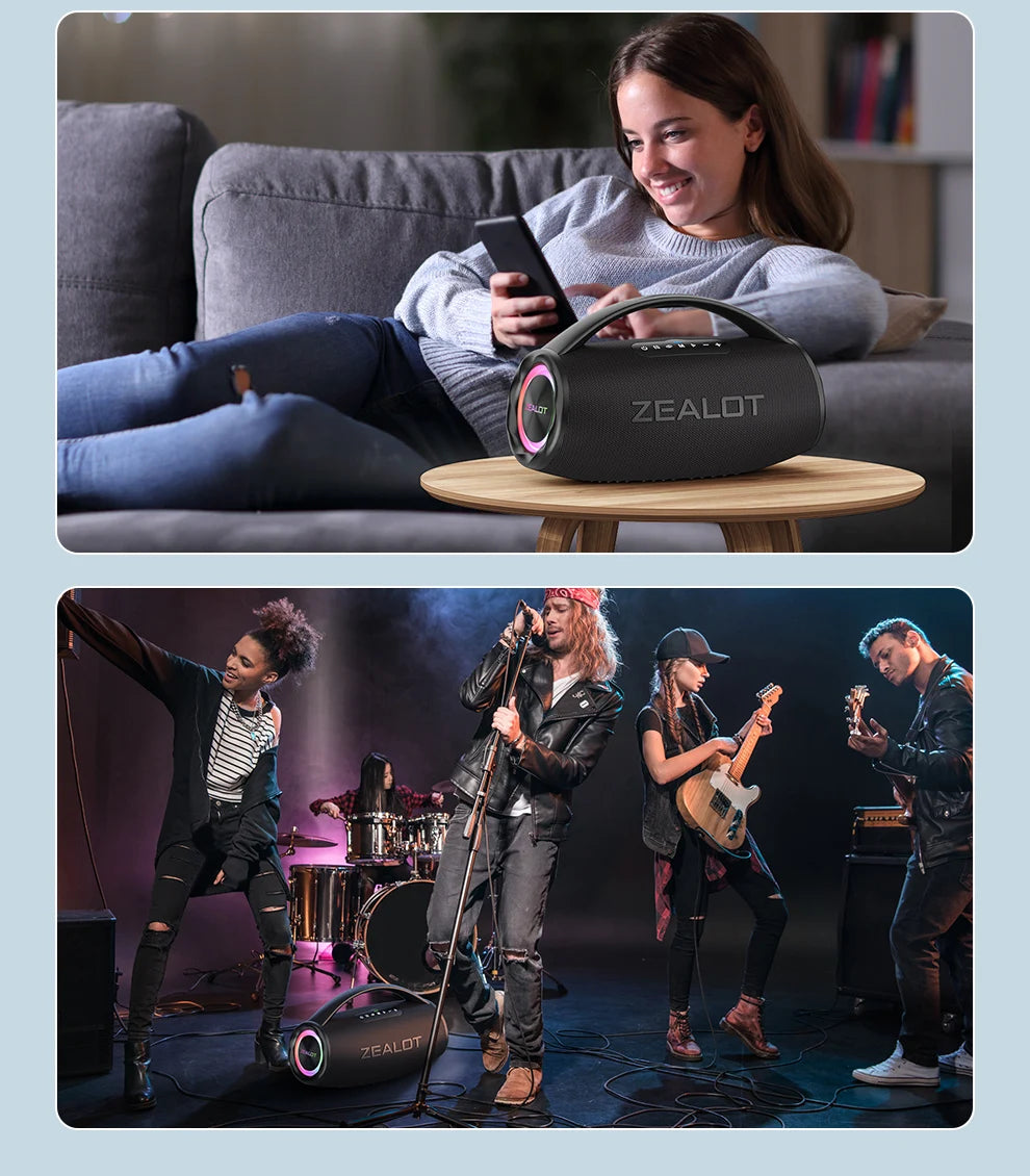 ZEALOT S97 80W Bluetooth Speaker With RGB Lights Subwoofer