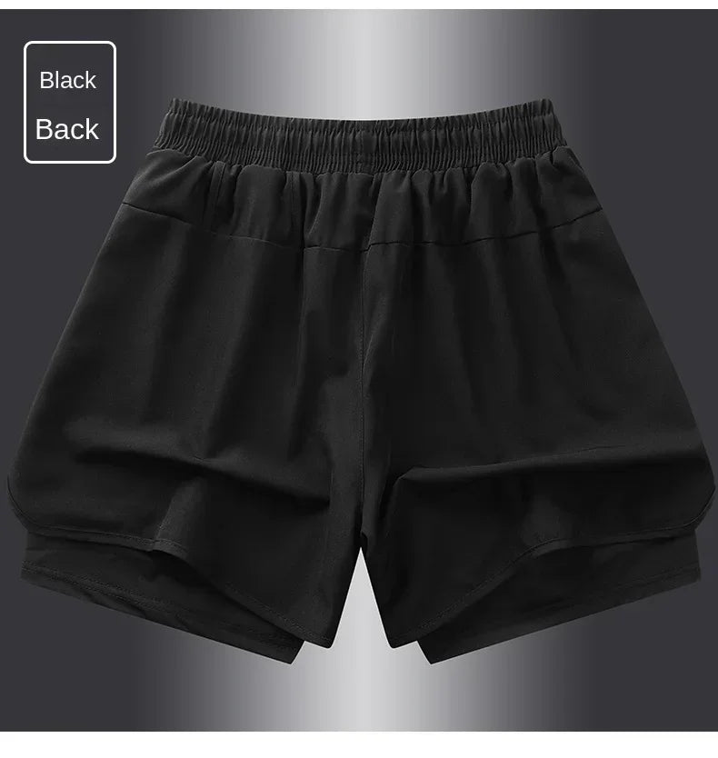 Unisex Polyester Running Shorts Double Layer Anti Glare For Sports