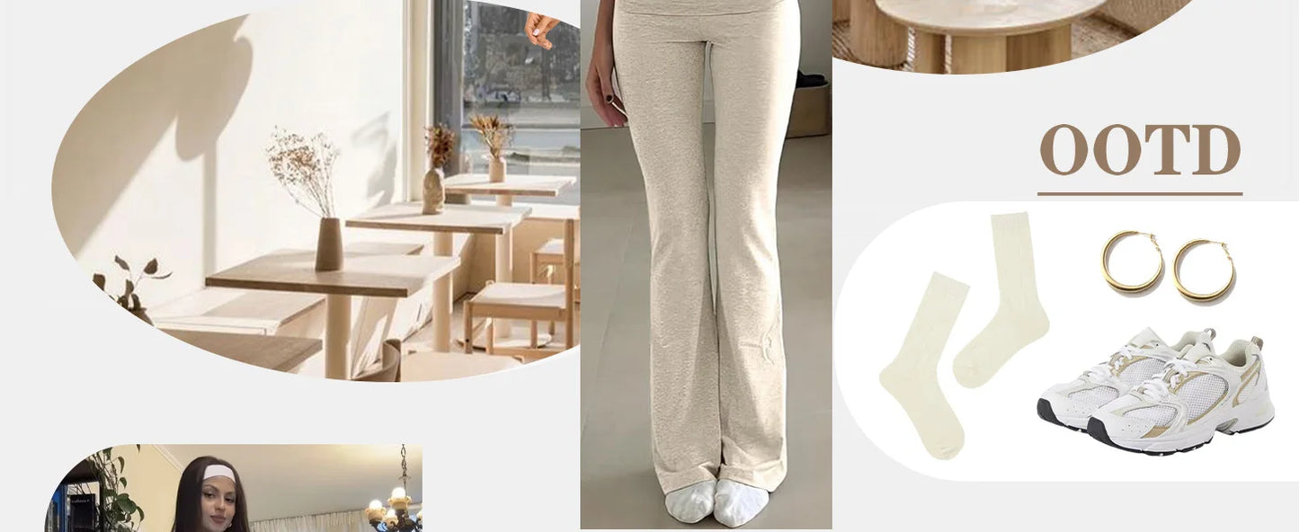 Zhejiang Women's Two-Piece Yoga Set Short Sleeve Top Flared Pants