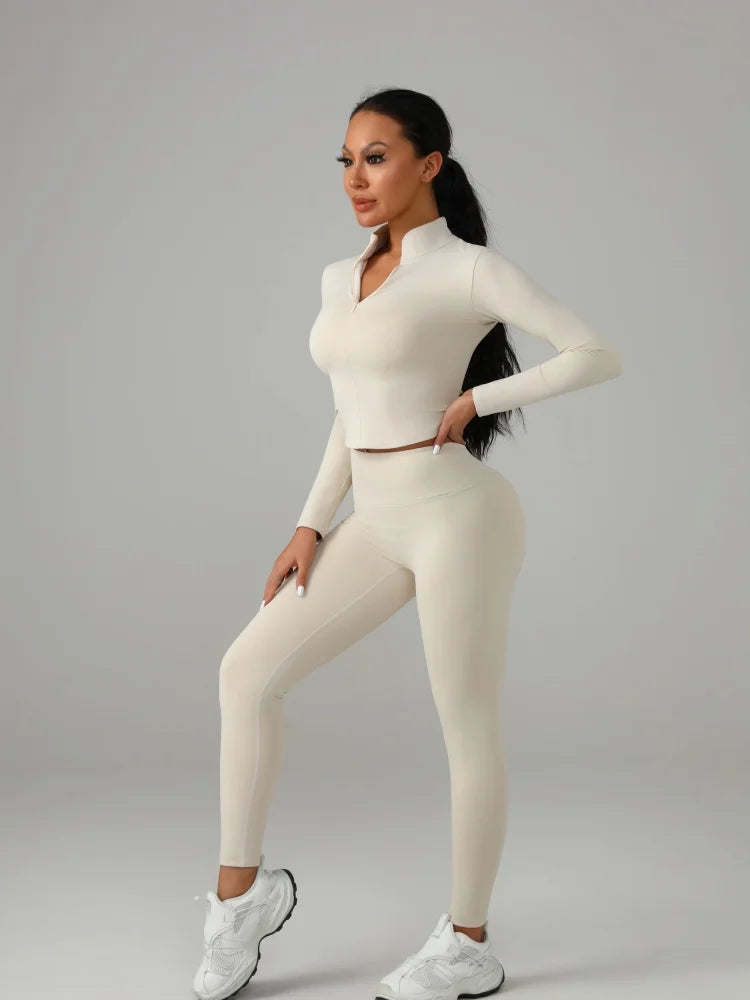 Zhejiang Womens Fitted Yoga Set Polyester Knit Activewear