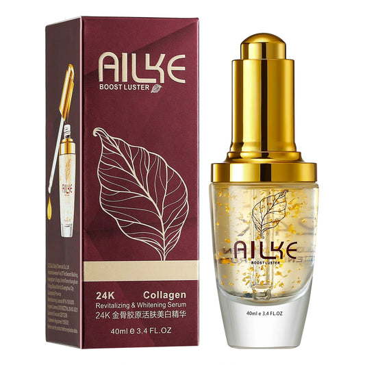 AILKE 24K Gold Facial Serum Hyaluronic Acid Whitening Moisturizing