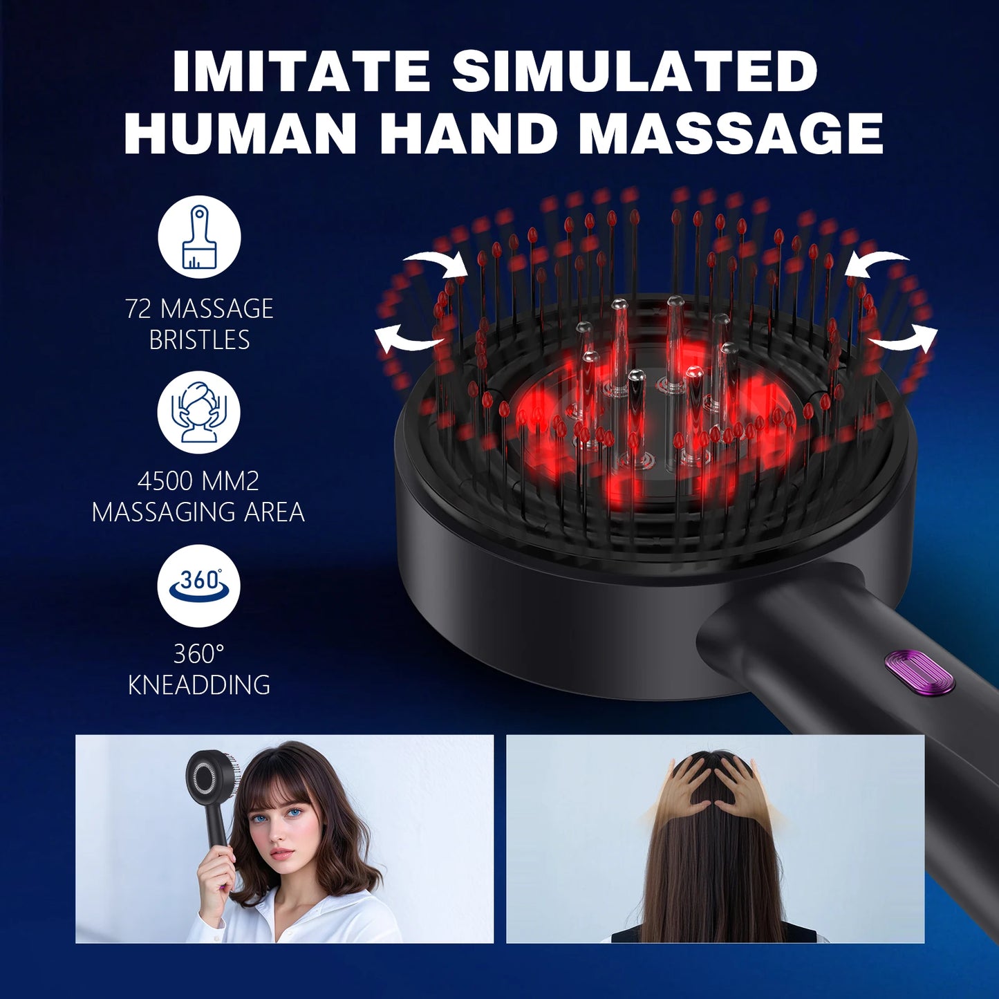 Hign-concerned Electric Vibration Massage Comb Red Light Hair Follicle Growth