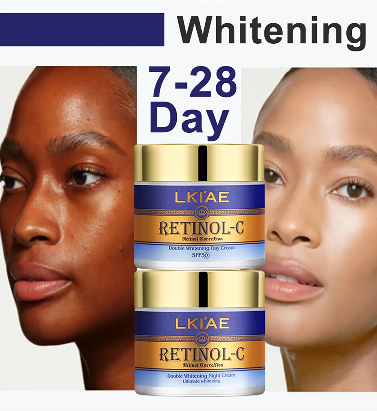 AILKE Day and Night Retinol Whitening Cream Snail Extract for Skin Types