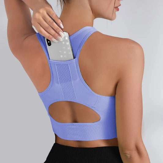 Hebei Quick Dry Yoga Top With Pocket For Women Sportswear