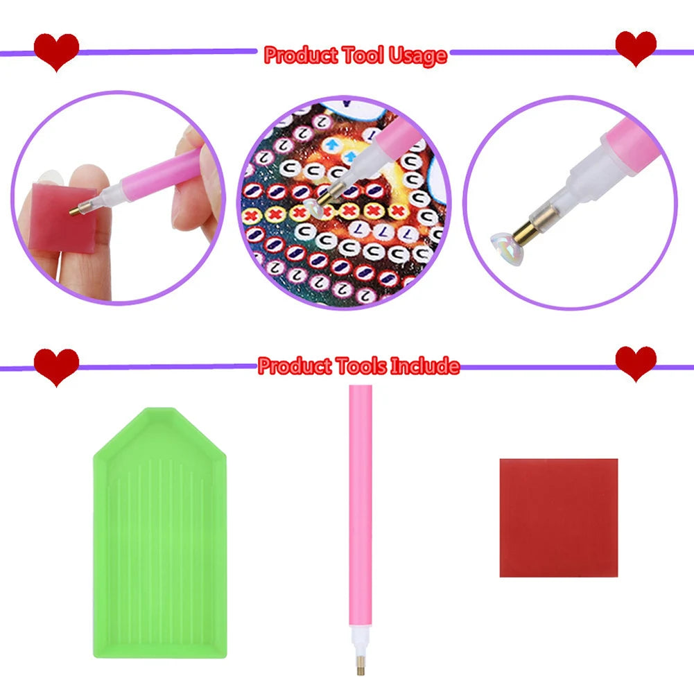 Desktop Diamond Art Kits Acrylic Christmas Merry Go Round Rhinestones Ornament