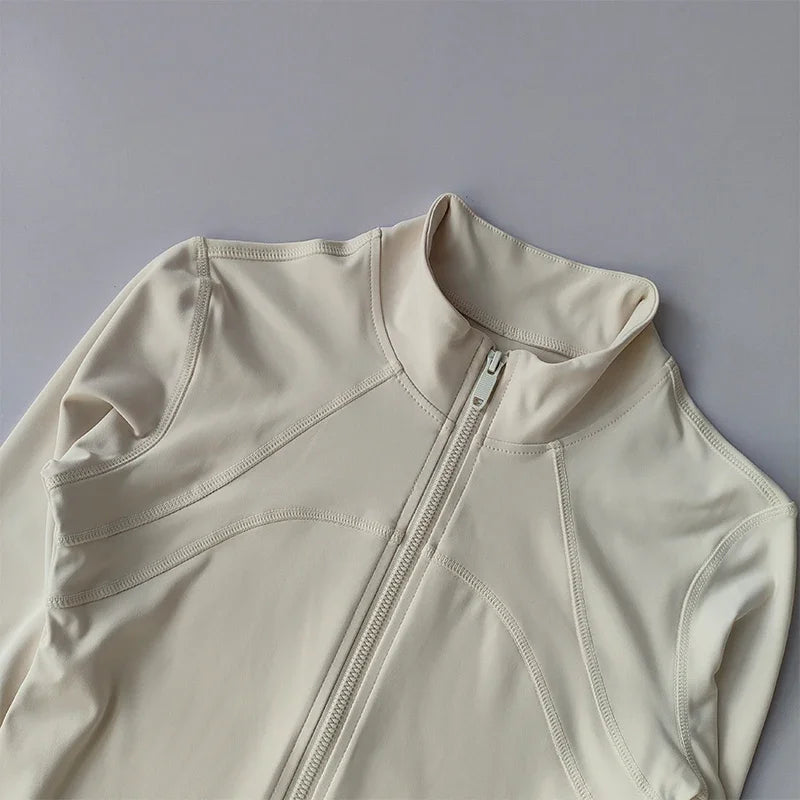 SKINOFSKIN Womens Stand Collar Yoga Jacket Windproof Running Top
