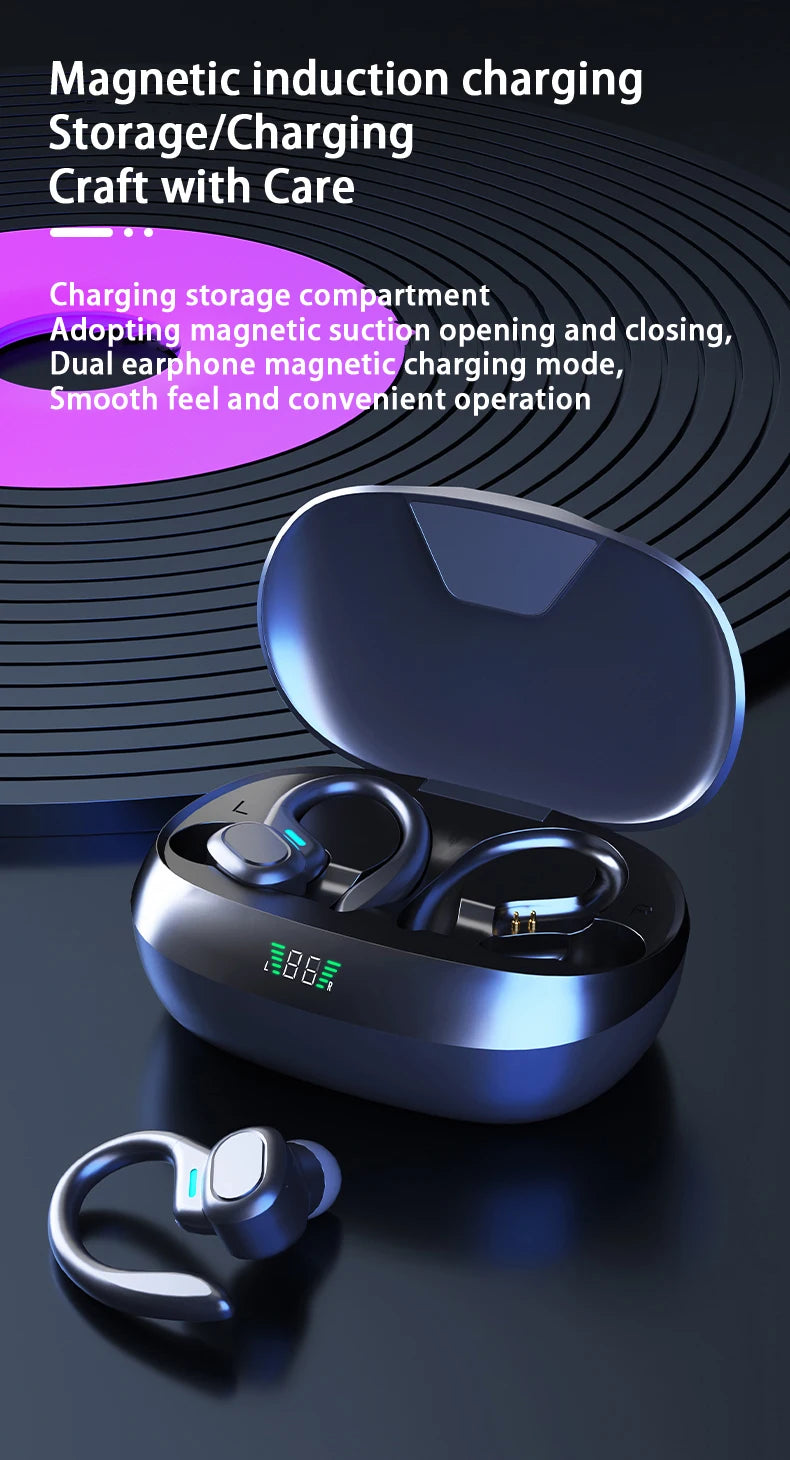 SHUKE Bluetooth Earbuds Wireless Earphones Sport Ear Hook Headset 9D HiFi