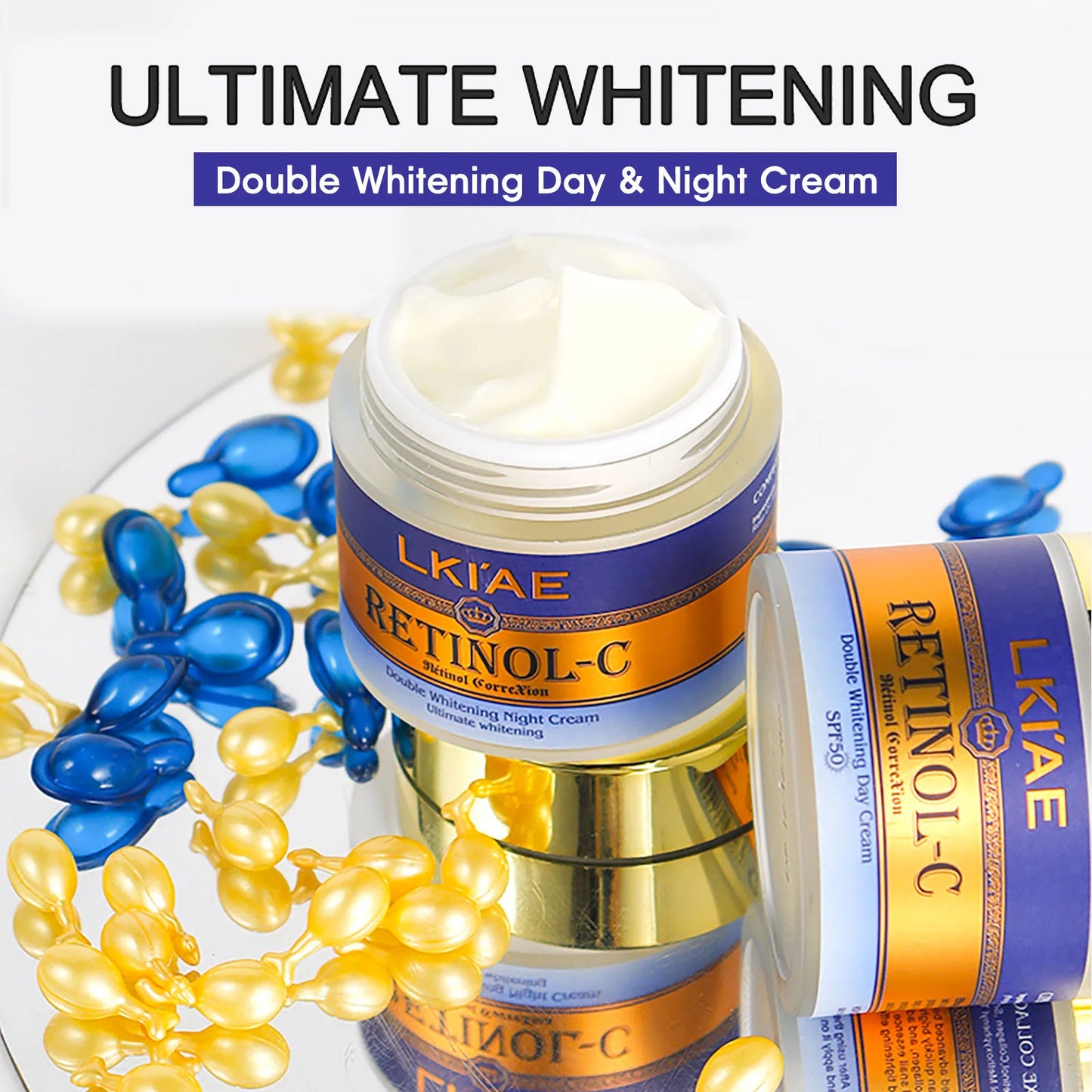 AILKE Day and Night Retinol Whitening Cream Snail Extract for Skin Types