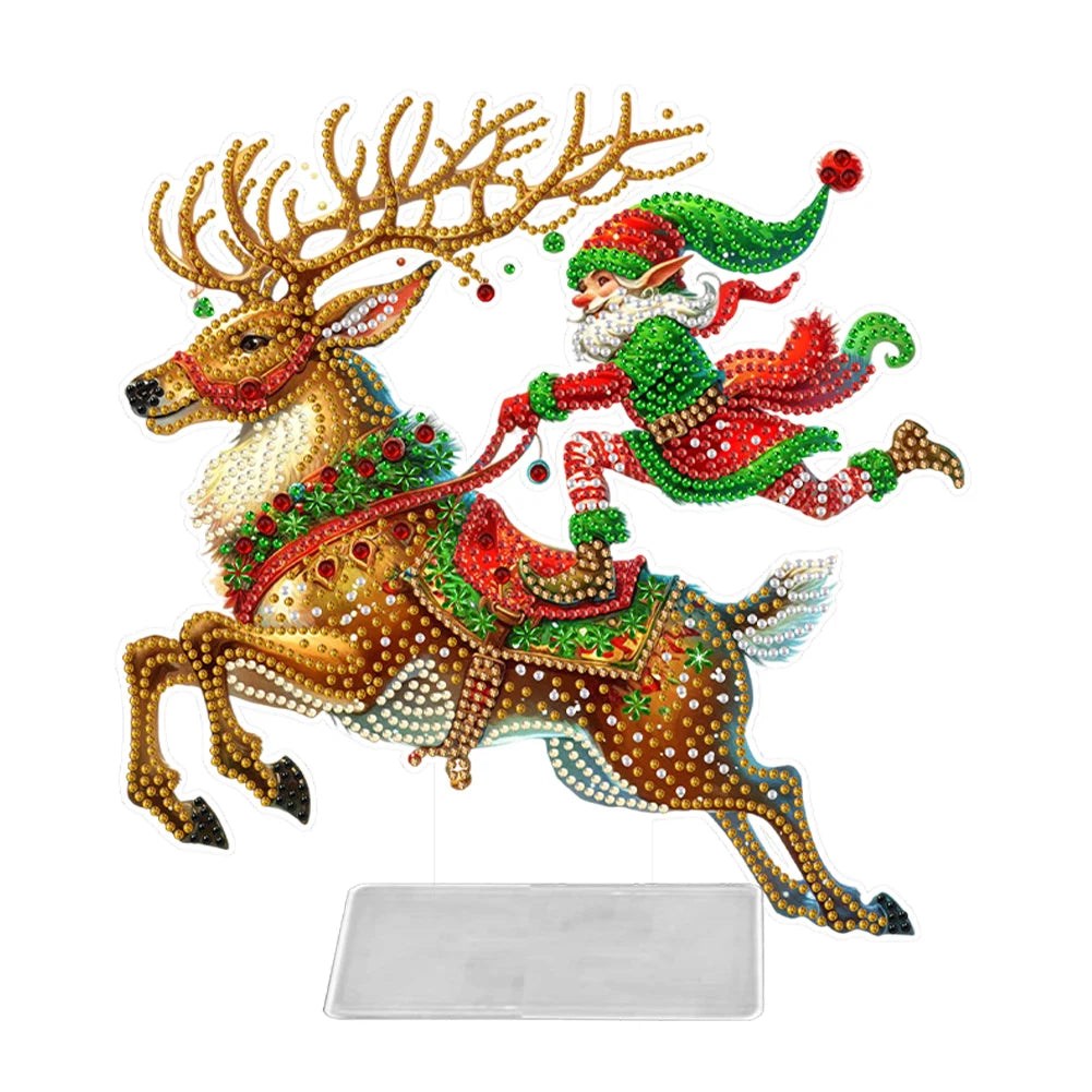 Desktop Diamond Art Kits Acrylic Christmas Merry Go Round Rhinestones Ornament
