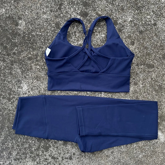 Cross Back High Impact Fitness Bra And Leggings Set