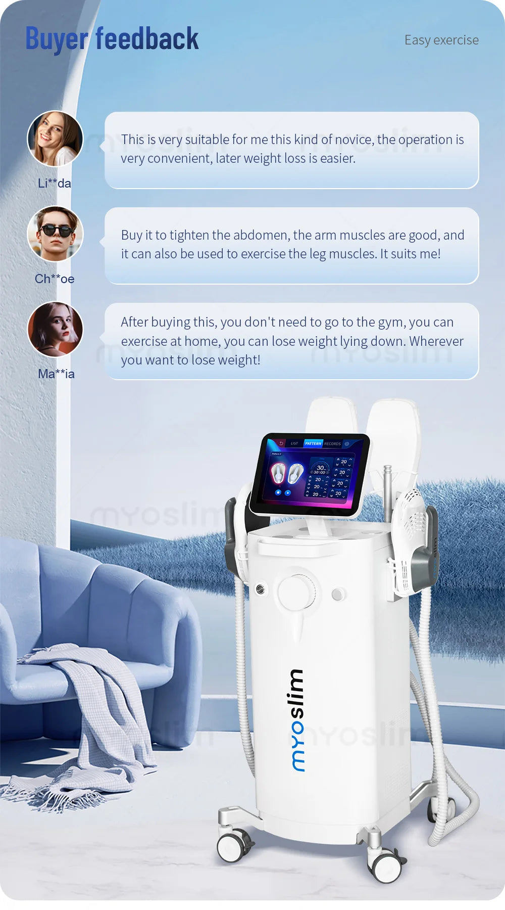 Myoslim EMS Body Sculpt RF Slimming Machine For Muscle Building
