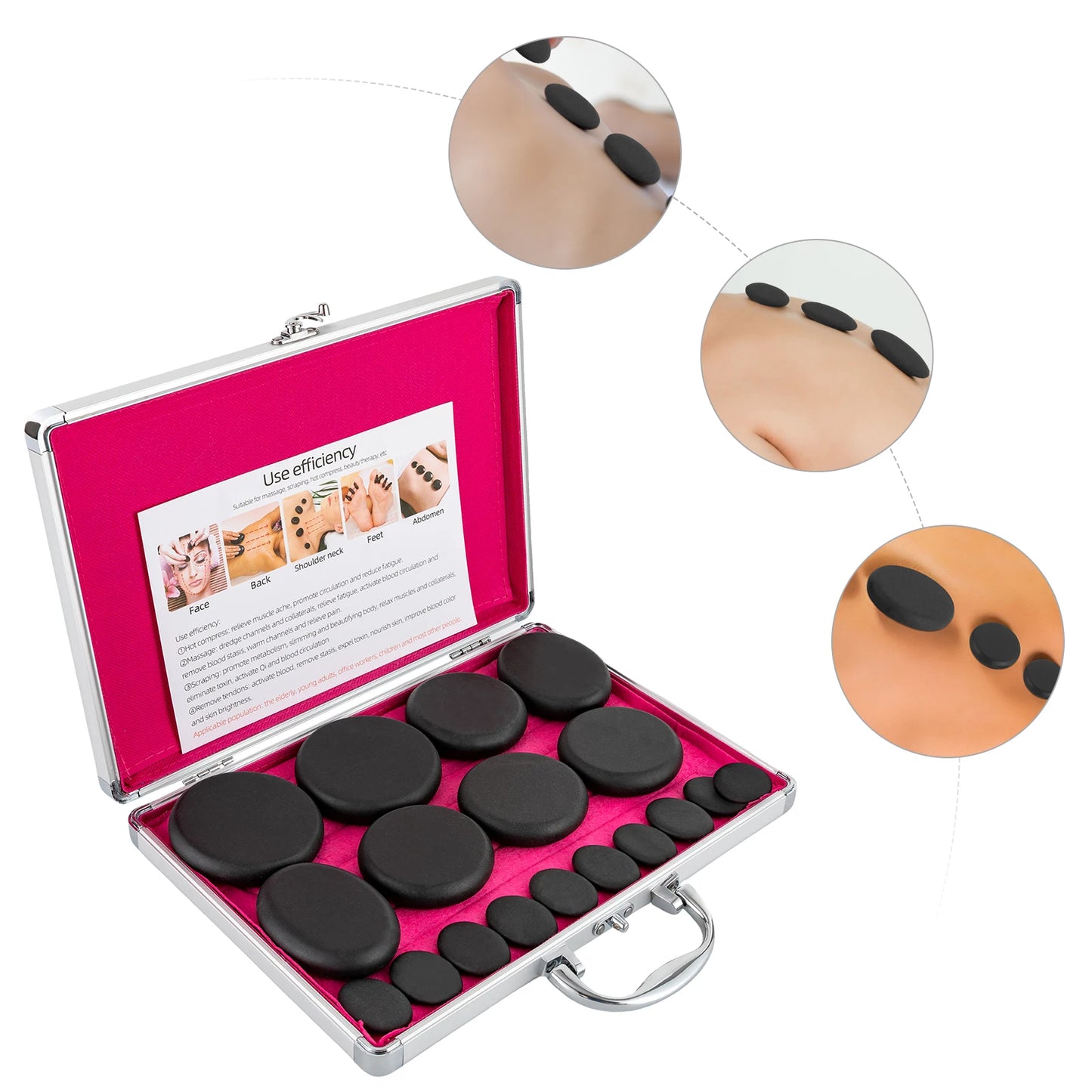 Bymaocar Hot Stone Massage Set With Heater Box And Stones