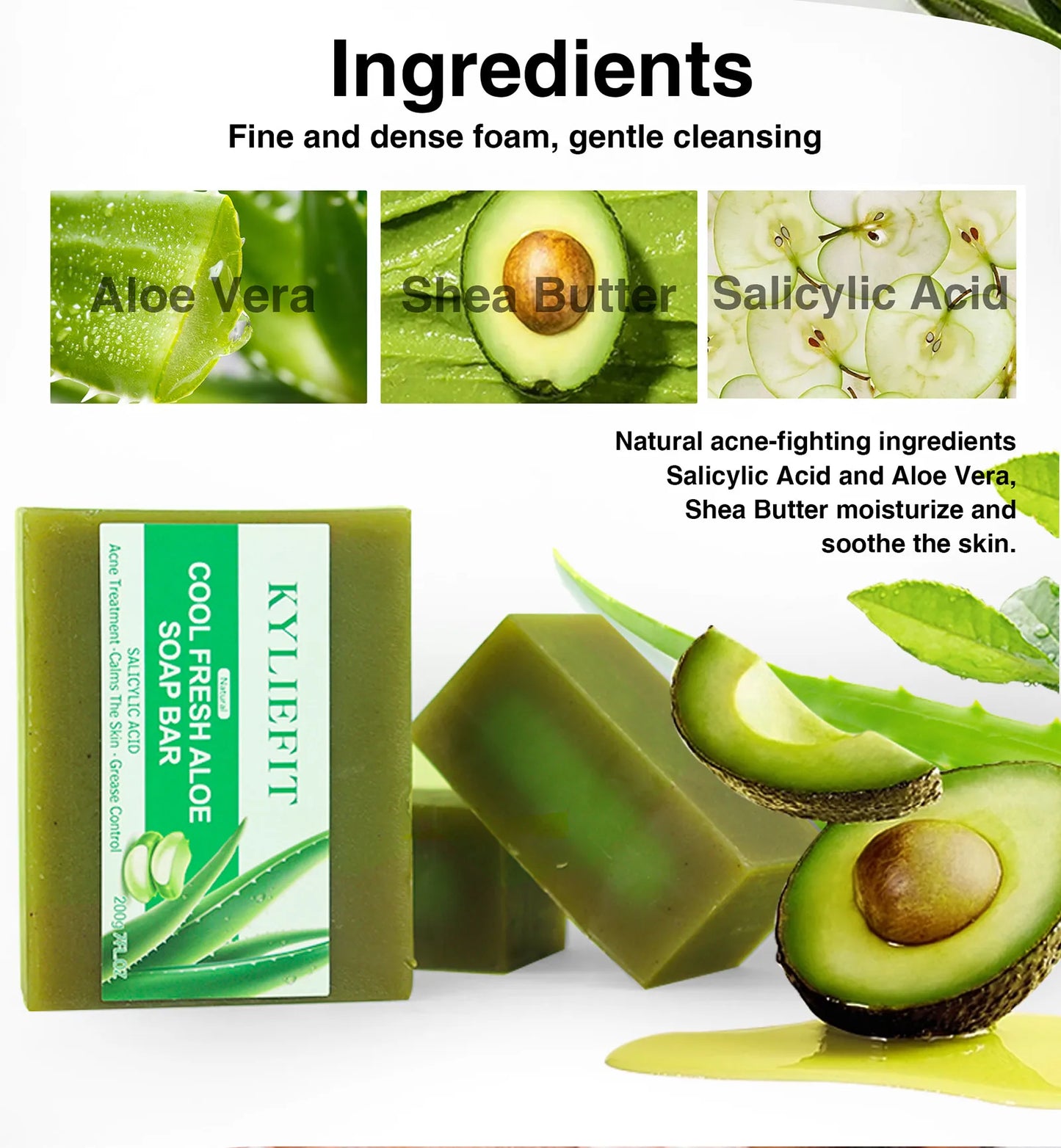 AILKE Aloe Vera Whitening Soap for Acne and Radiant Skin