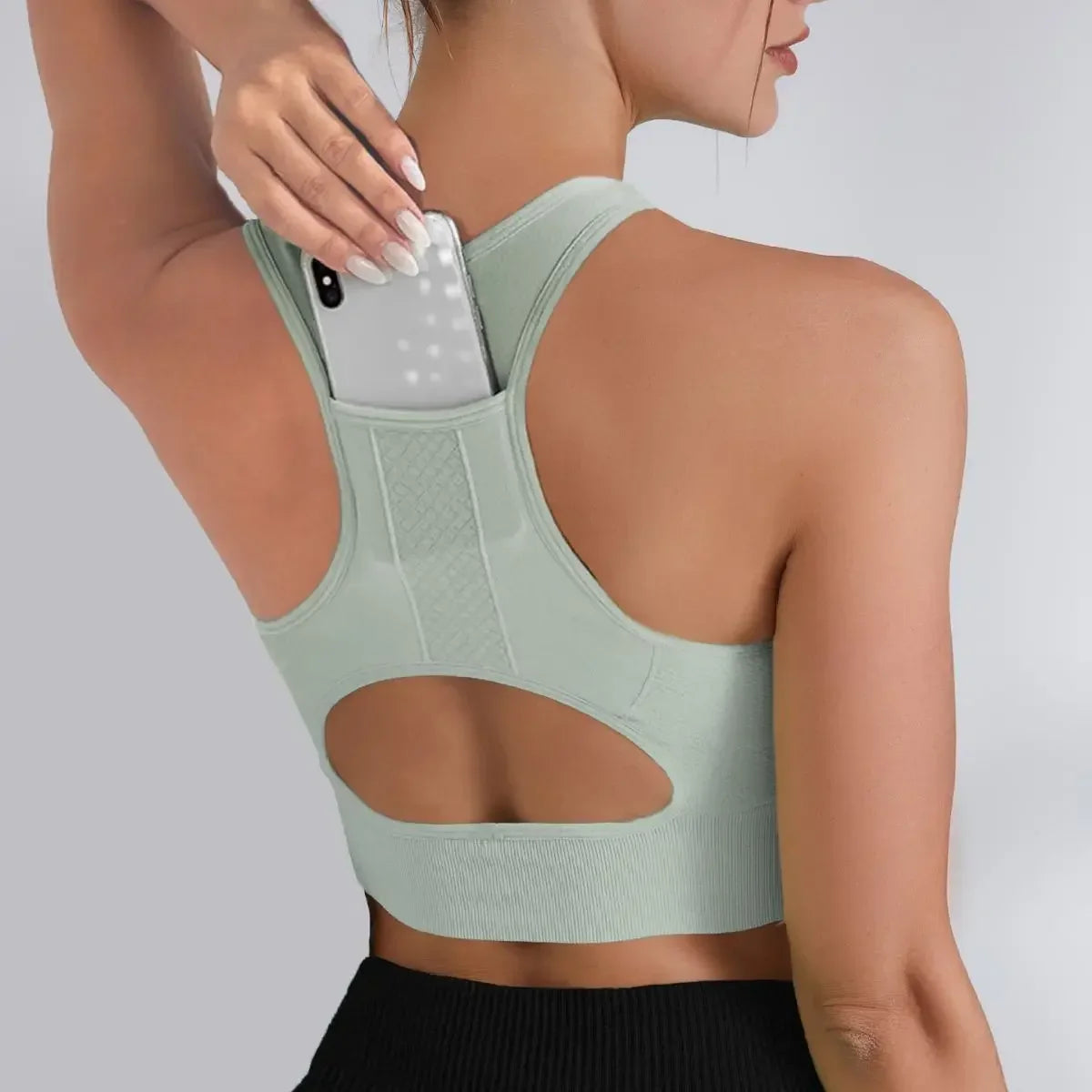 Hebei Quick Dry Yoga Top With Pocket For Women Sportswear