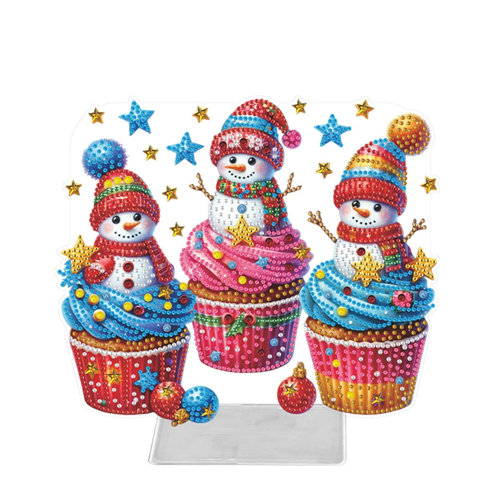 Desktop Diamond Art Kits Acrylic Christmas Merry Go Round Rhinestones Ornament