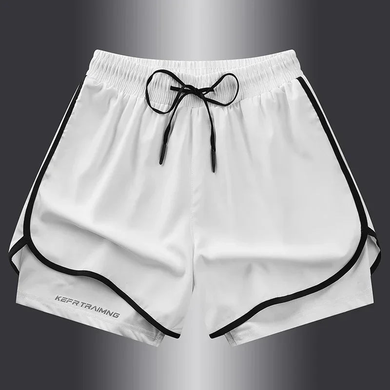 Unisex Polyester Running Shorts Double Layer Anti Glare For Sports